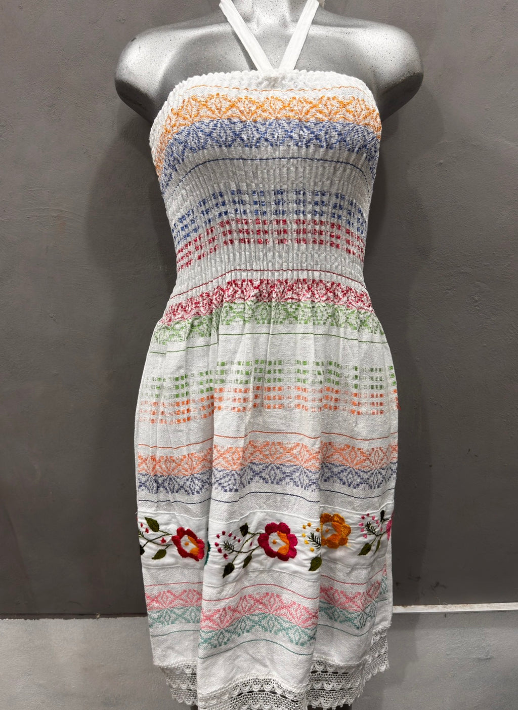 Vestido strapless telar