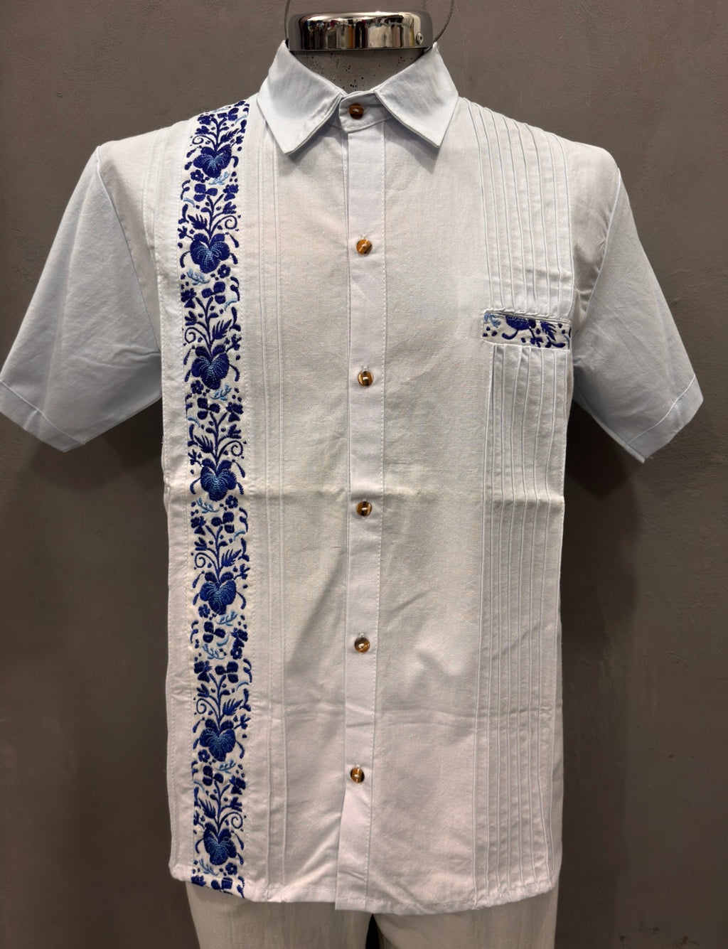 Guayabera MC azul