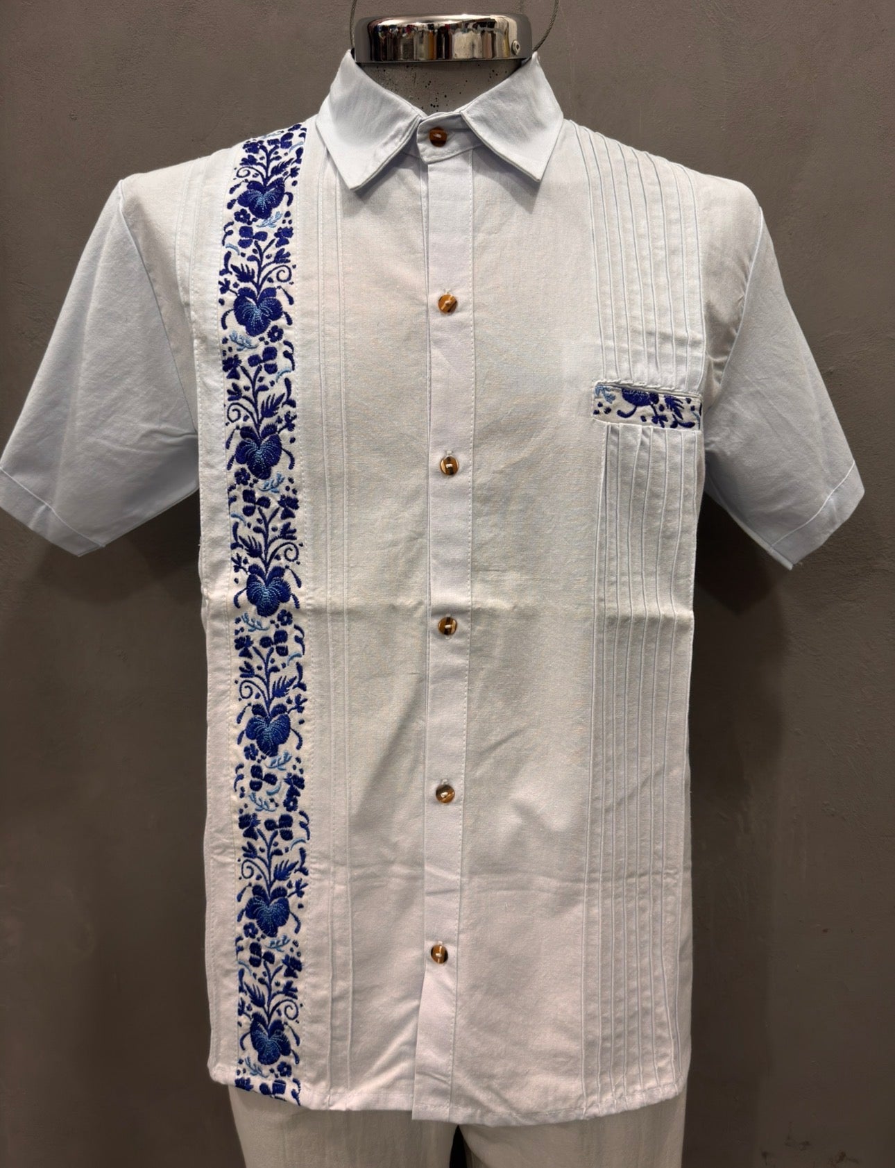 Guayabera MC azul