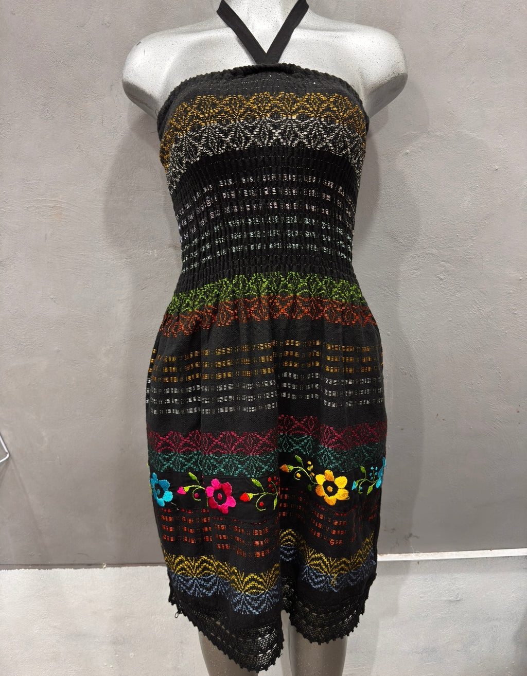 Vestido strapless telar
