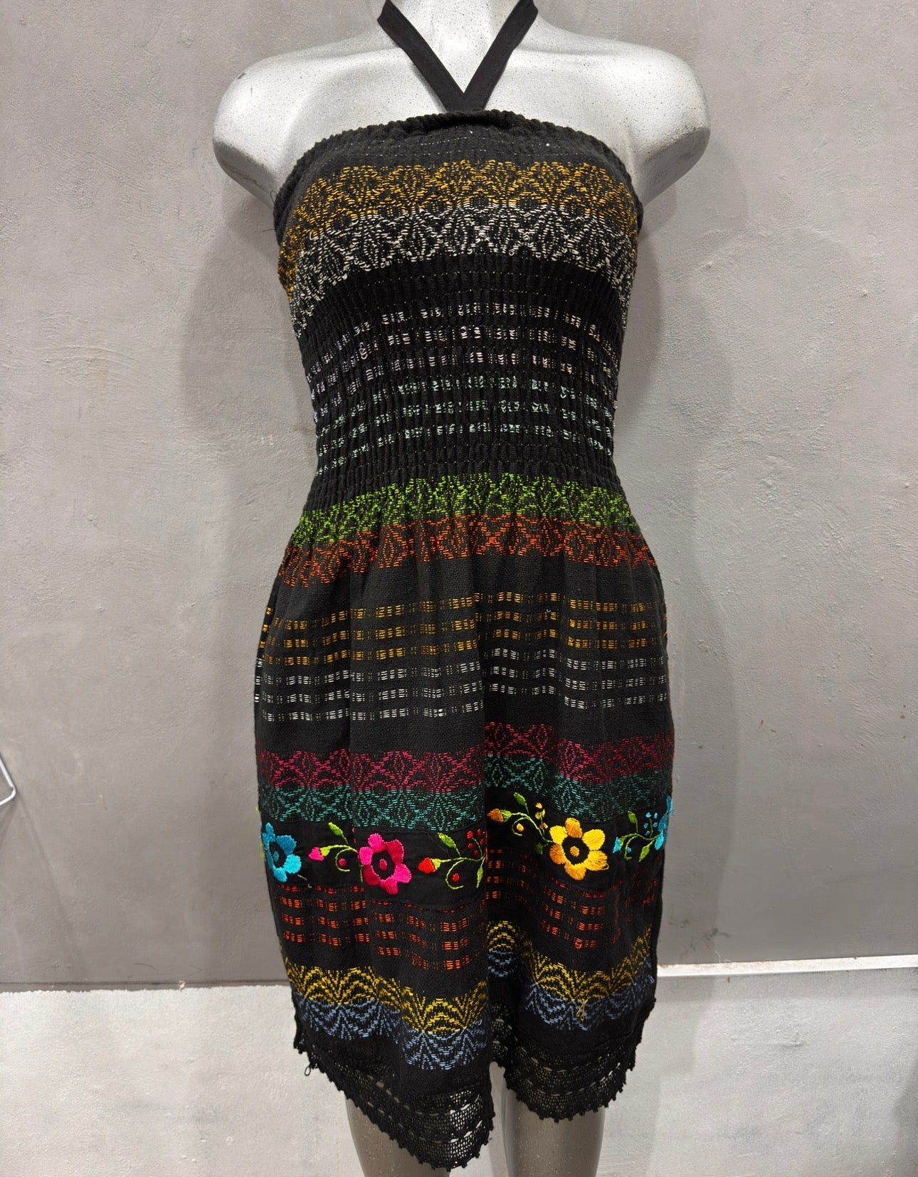 Vestido strapless telar
