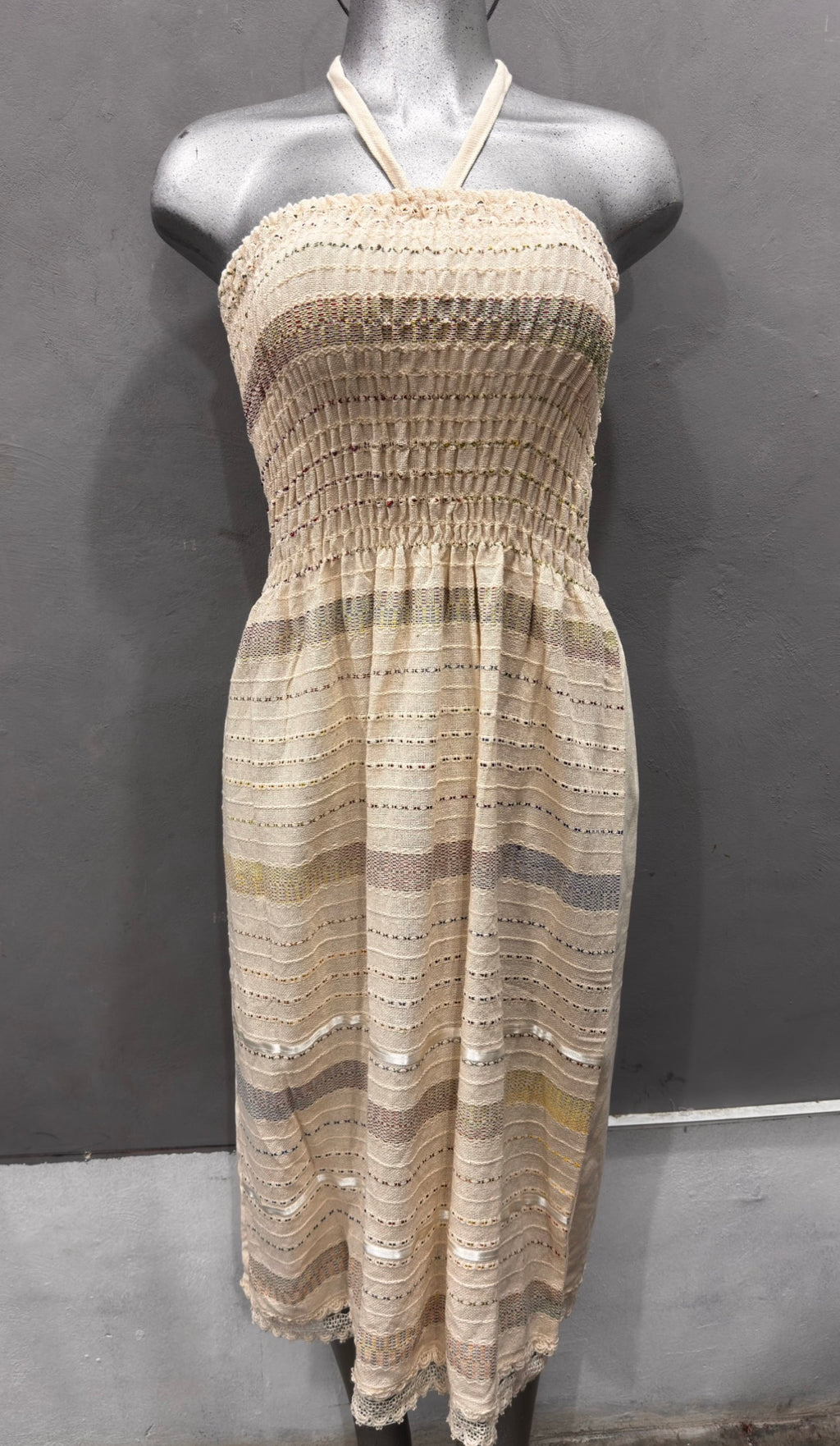 Vestido strapless telar