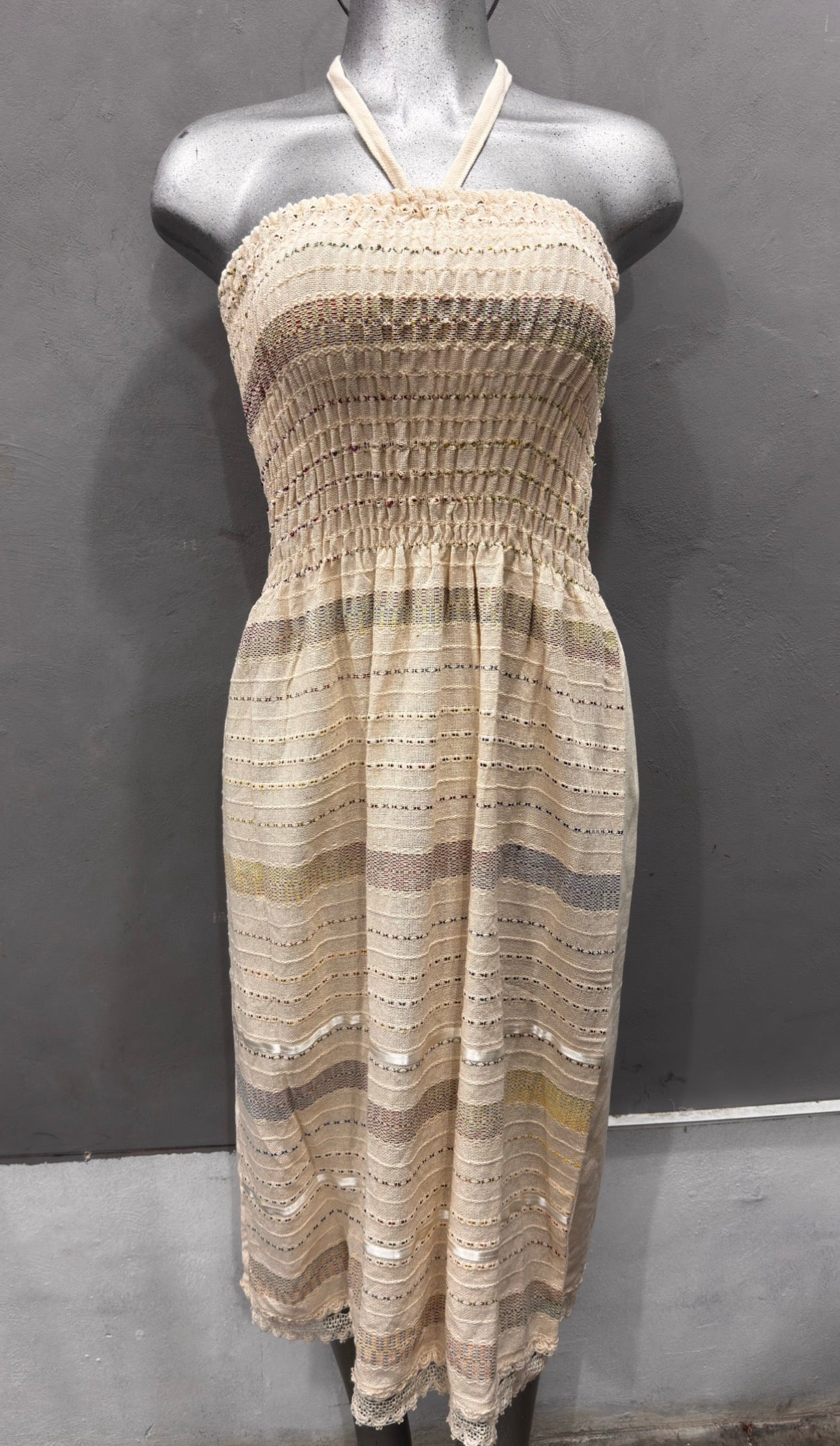 Vestido strapless telar