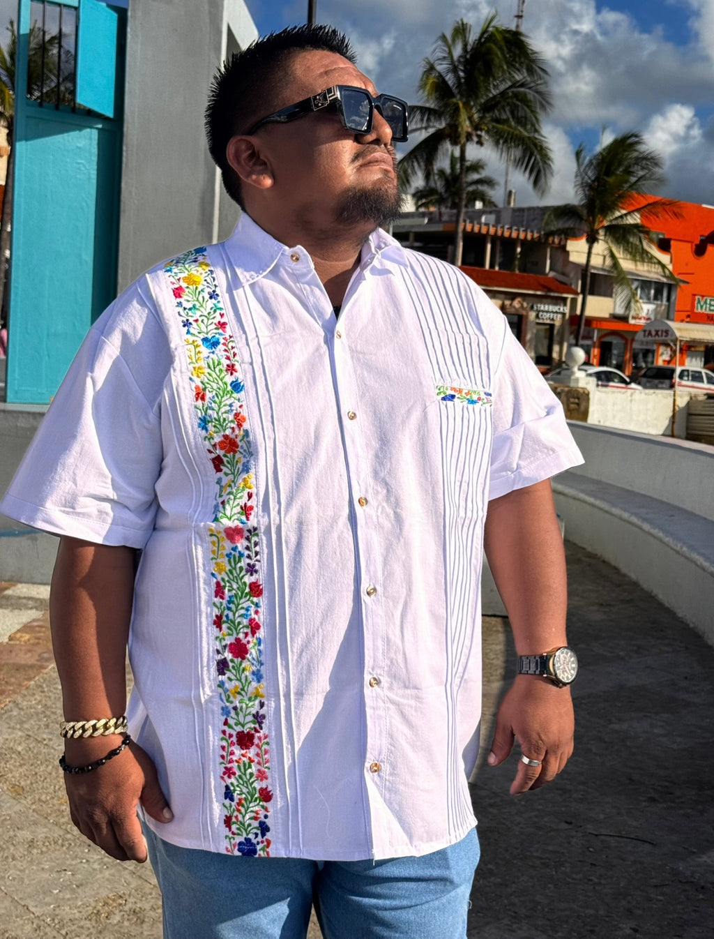 Guayabera sanantonino blanco