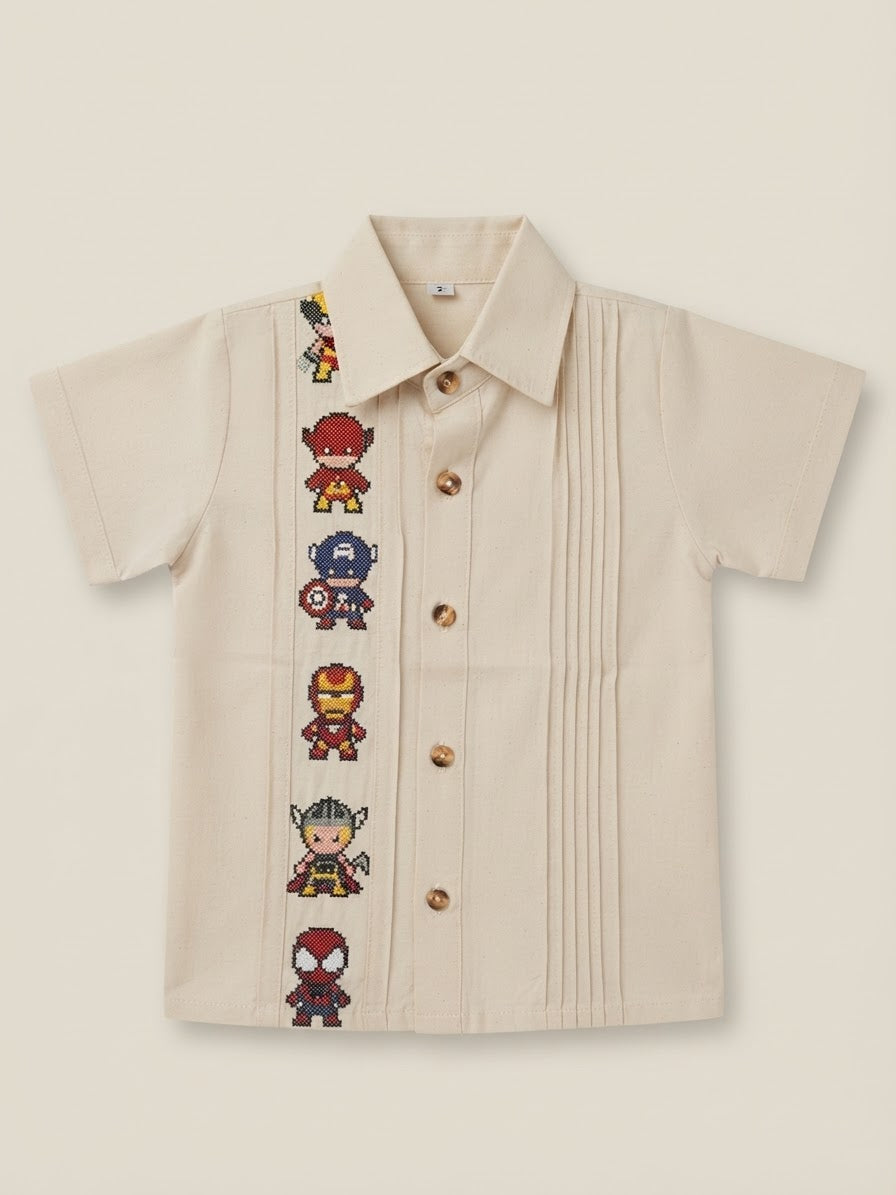Guayabera Súper Héroes - Beige