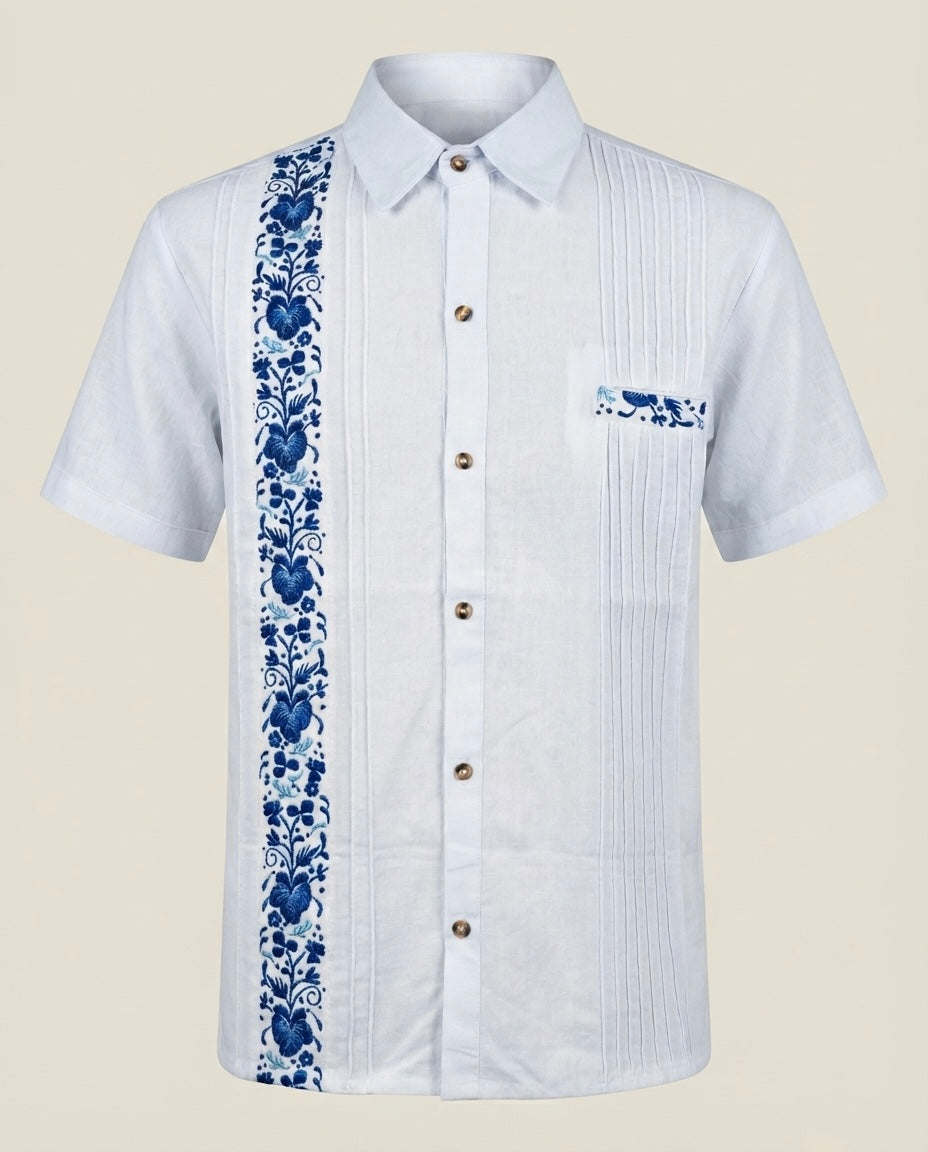 Guayabera MC azul - Casa Ximago